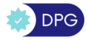 Logo with a blue badge and white checkmark next to the letters DPG on a dark blue background.